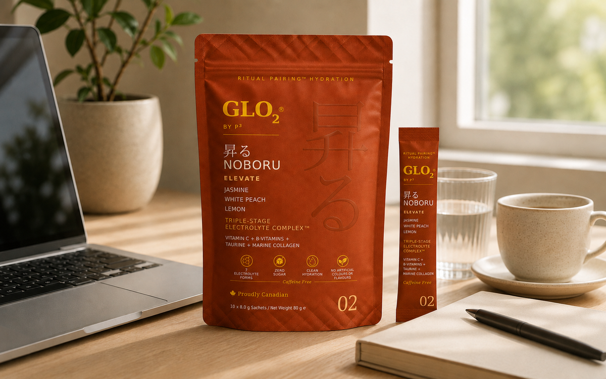 GLO₂ NOBORU Elevate lifestyle shot, work desk setting
